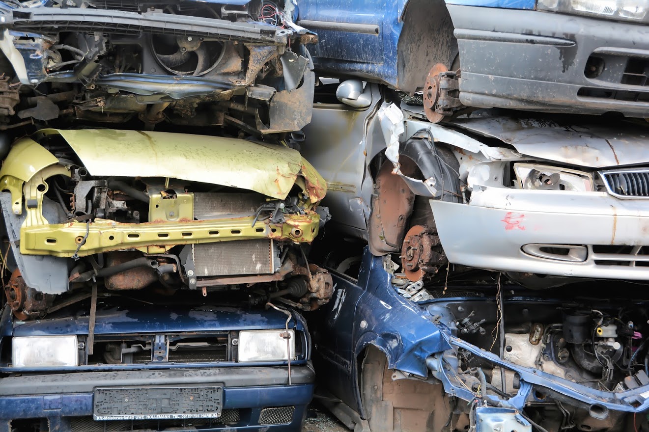 cars in an impound lot